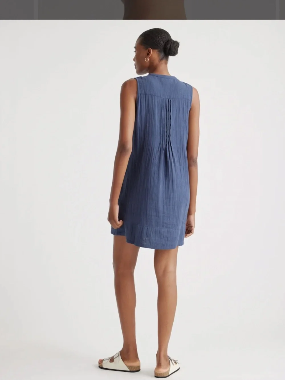 Quince Organic Cotton Gauze Sleeveless Swing Dress - Picture 2 of 10